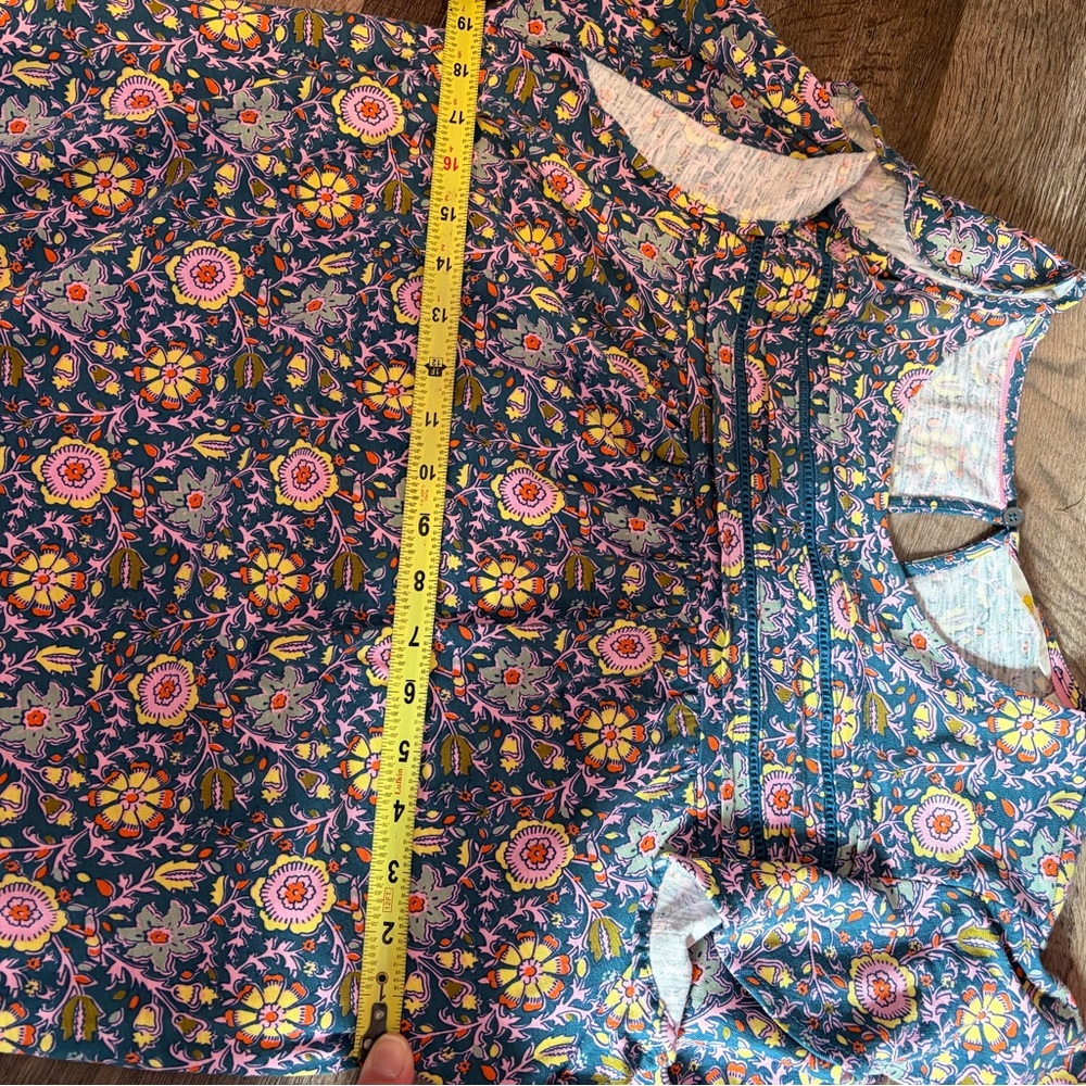 Boden Navy Floral Midi Dress with Pink & Yellow Accents - Picture 8 of 8